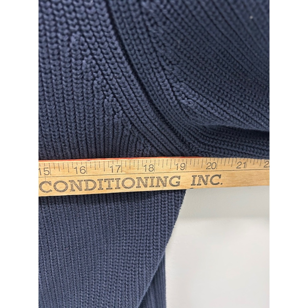 Pura Cashmere Womens Navy Blue Shaker Knit Full Zip Hoodie Sweater XL - Picture 6 of 10